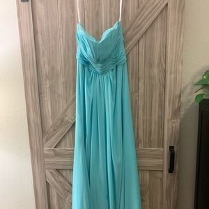 Davids Bridal Strapless dress, size 6, color Spa